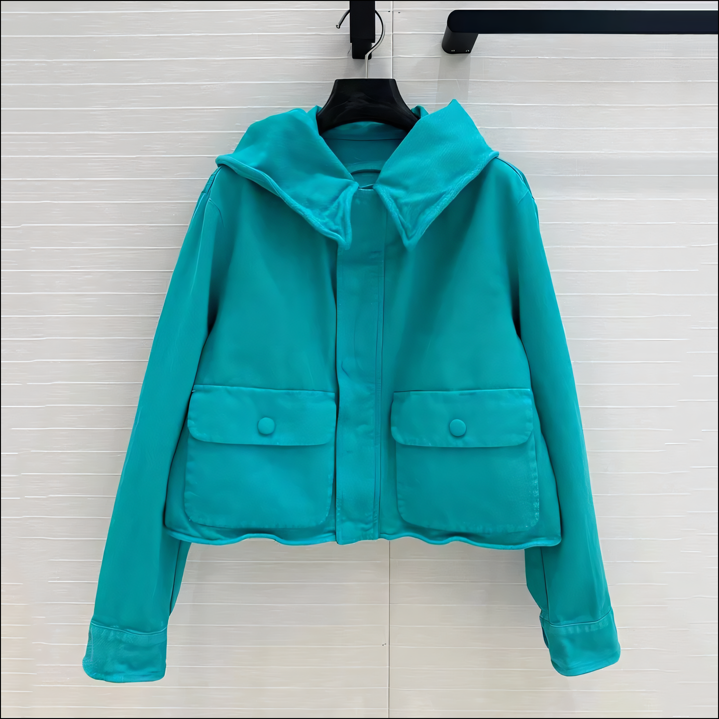 Damen Kurze Gewaschene Jacke Mantel