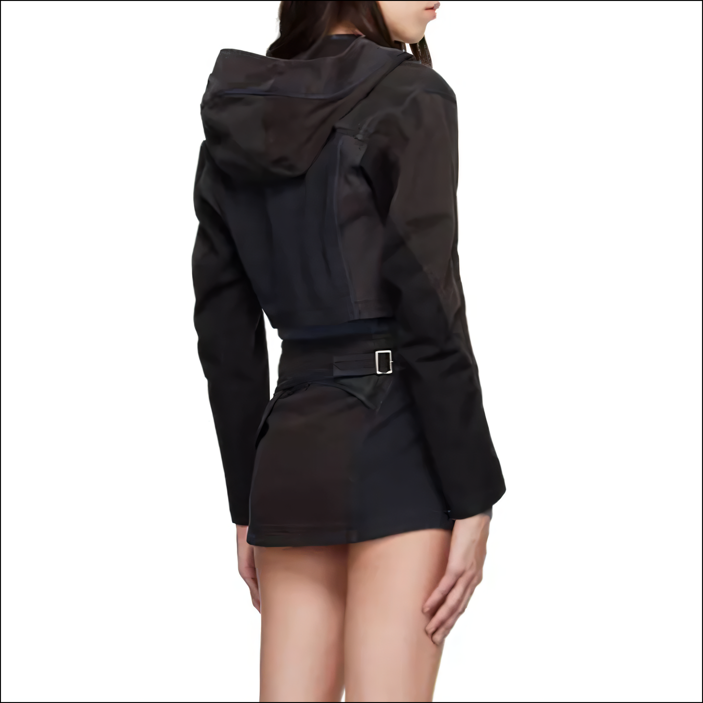 Damen Slim Fit Patchwork Kapuzen Kurzjacke Sets