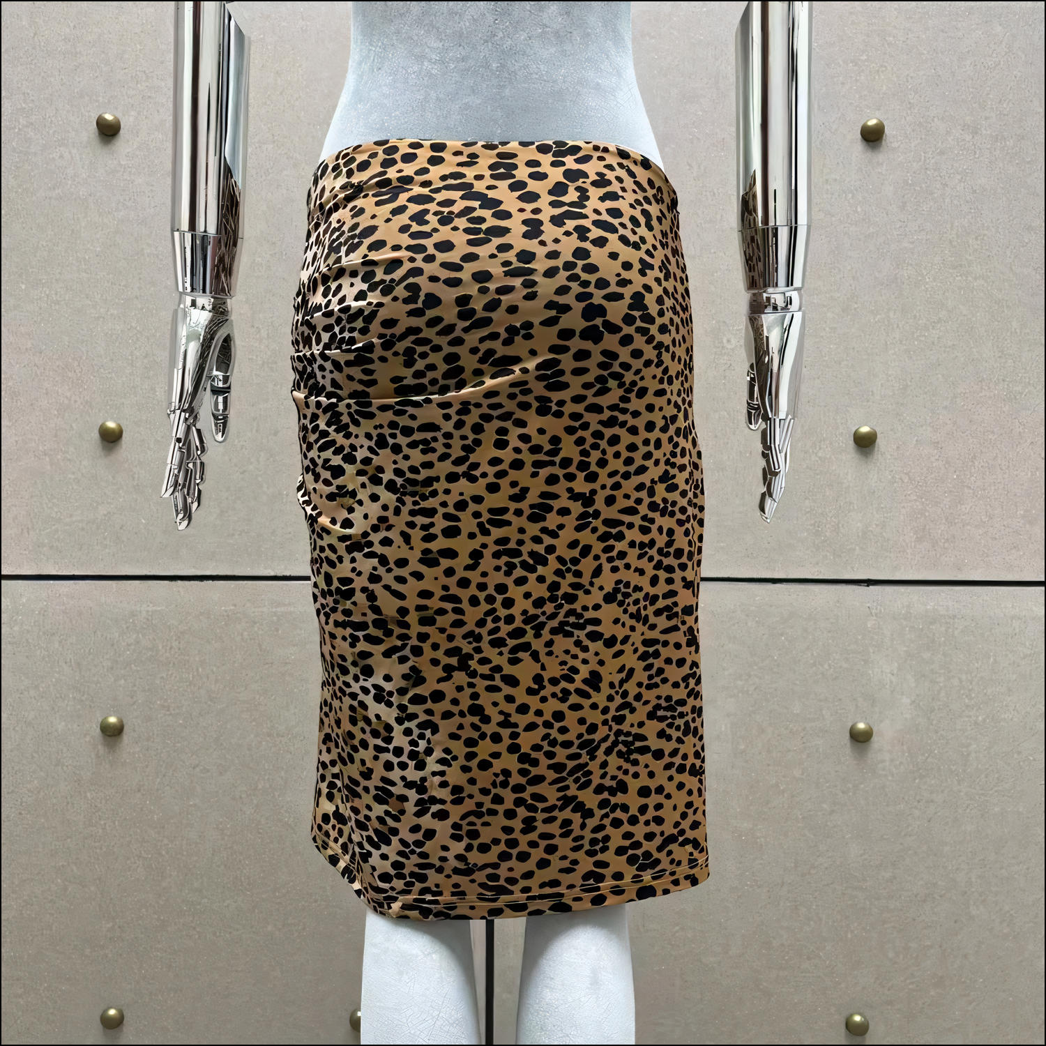 Leopardenmuster-Midirock für Damen