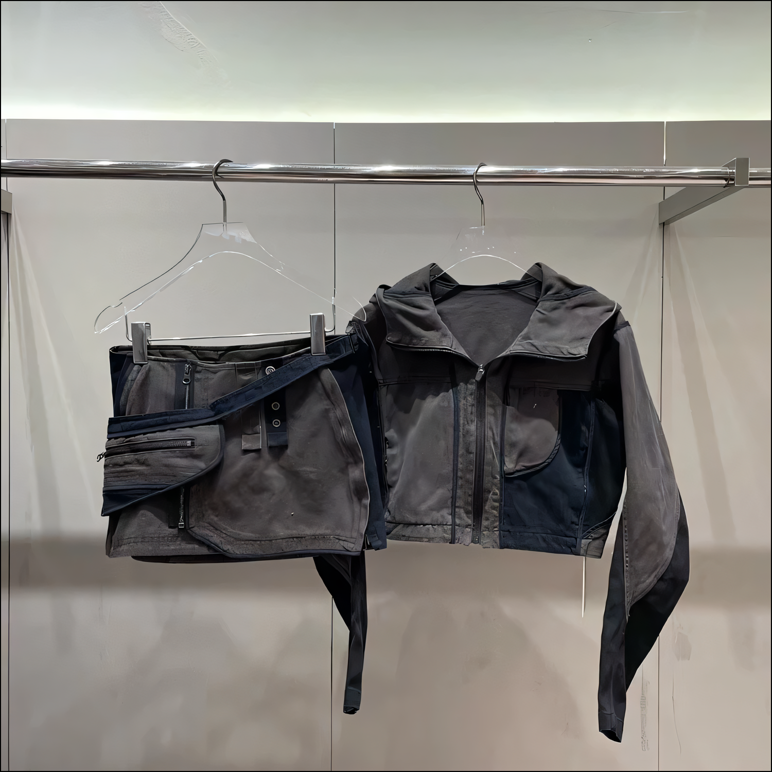 Damen Slim Fit Patchwork Kapuzen Kurzjacke Sets