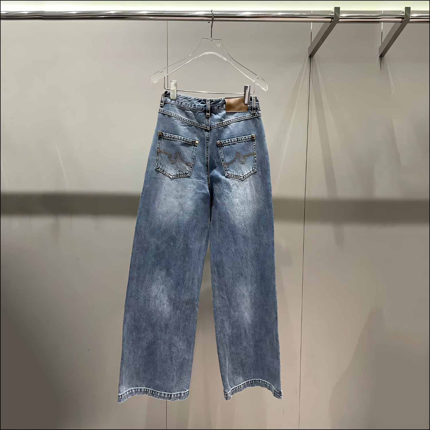 Damen Vintage Jeans mit umgeschlagenem Saum und Rissen
