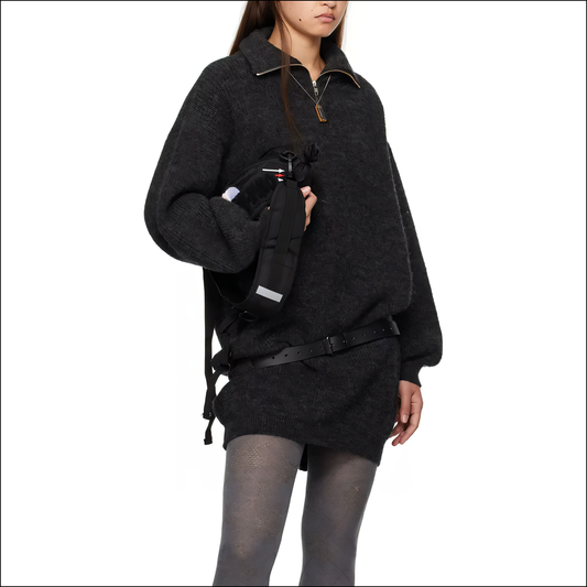 Elegantes Damen Langarm-Strickwollkleid